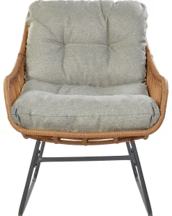 Best Beliani Sedia da giardino MESTRE con poggiapiedi Rattan sintetico (PE) Naturale Grigio Naturale Nero