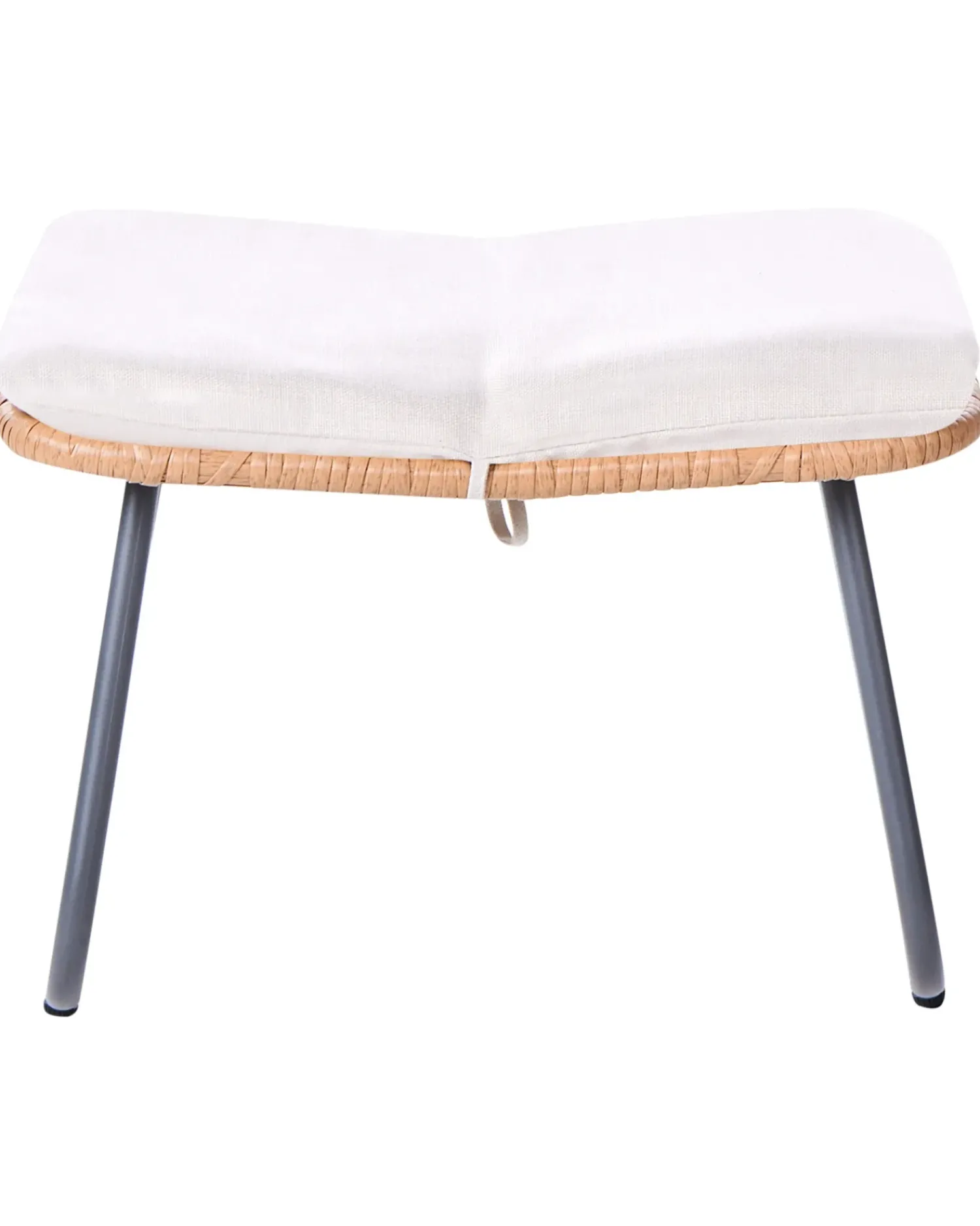 New Beliani Sedia da giardino MESTRE con poggiapiedi Rattan sintetico (PE) Beige chiaro Beige Naturale Nero
