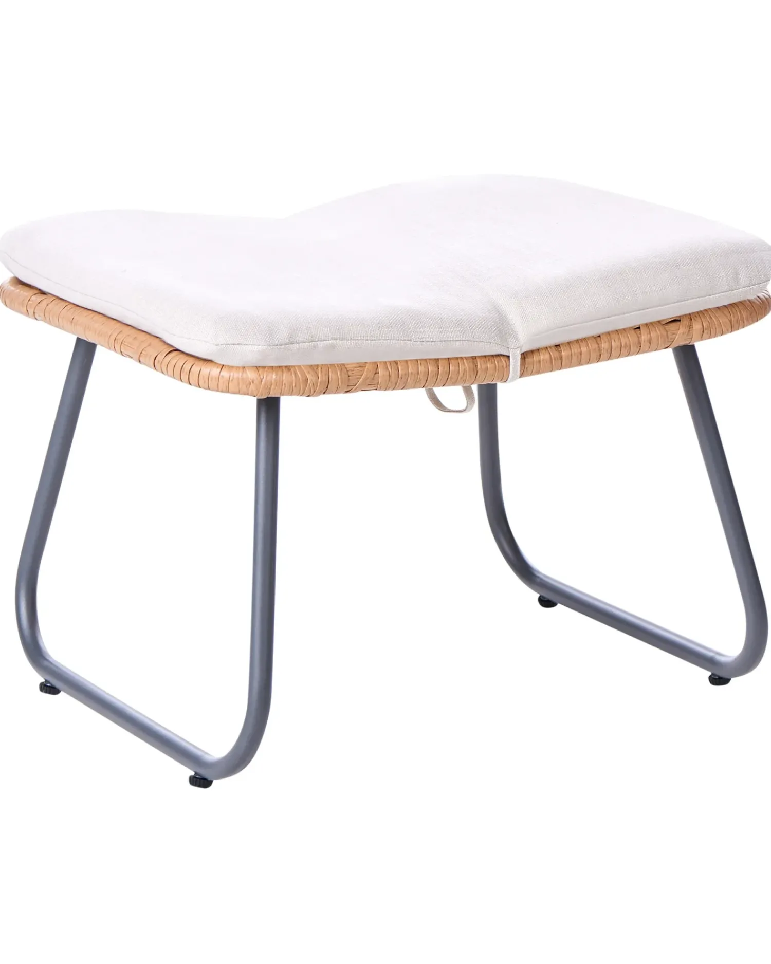 New Beliani Sedia da giardino MESTRE con poggiapiedi Rattan sintetico (PE) Beige chiaro Beige Naturale Nero