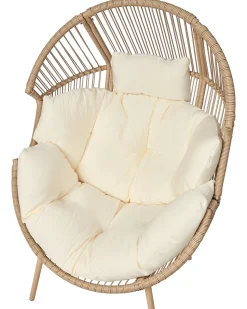 Discount Beliani Sedia da giardino MURANO Rattan sintetico (PE) Naturale Bianco Beige Naturale