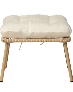 Discount Beliani Sedia da giardino MURANO Rattan sintetico (PE) Naturale Bianco Beige Naturale