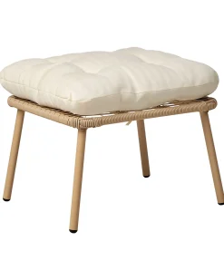 Discount Beliani Sedia da giardino MURANO Rattan sintetico (PE) Naturale Bianco Beige Naturale