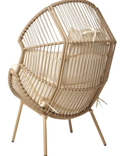 Discount Beliani Sedia da giardino MURANO Rattan sintetico (PE) Naturale Bianco Beige Naturale