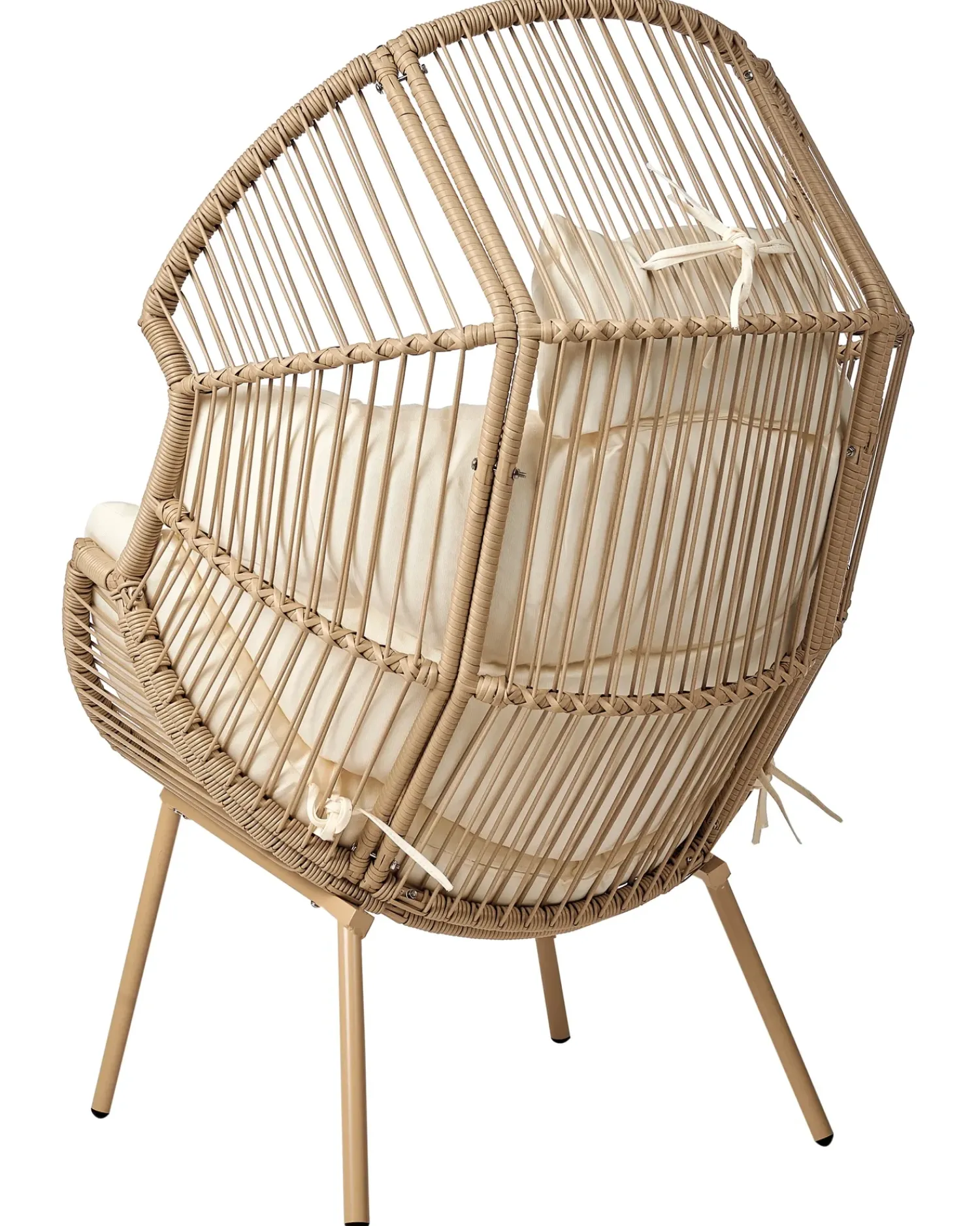 Discount Beliani Sedia da giardino MURANO Rattan sintetico (PE) Naturale Bianco Beige Naturale