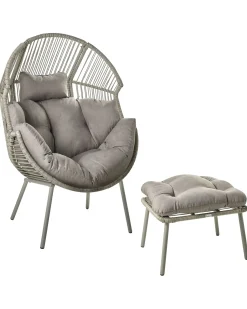 Online Beliani Sedia da giardino MURANO Rattan sintetico (PE) Grigio
