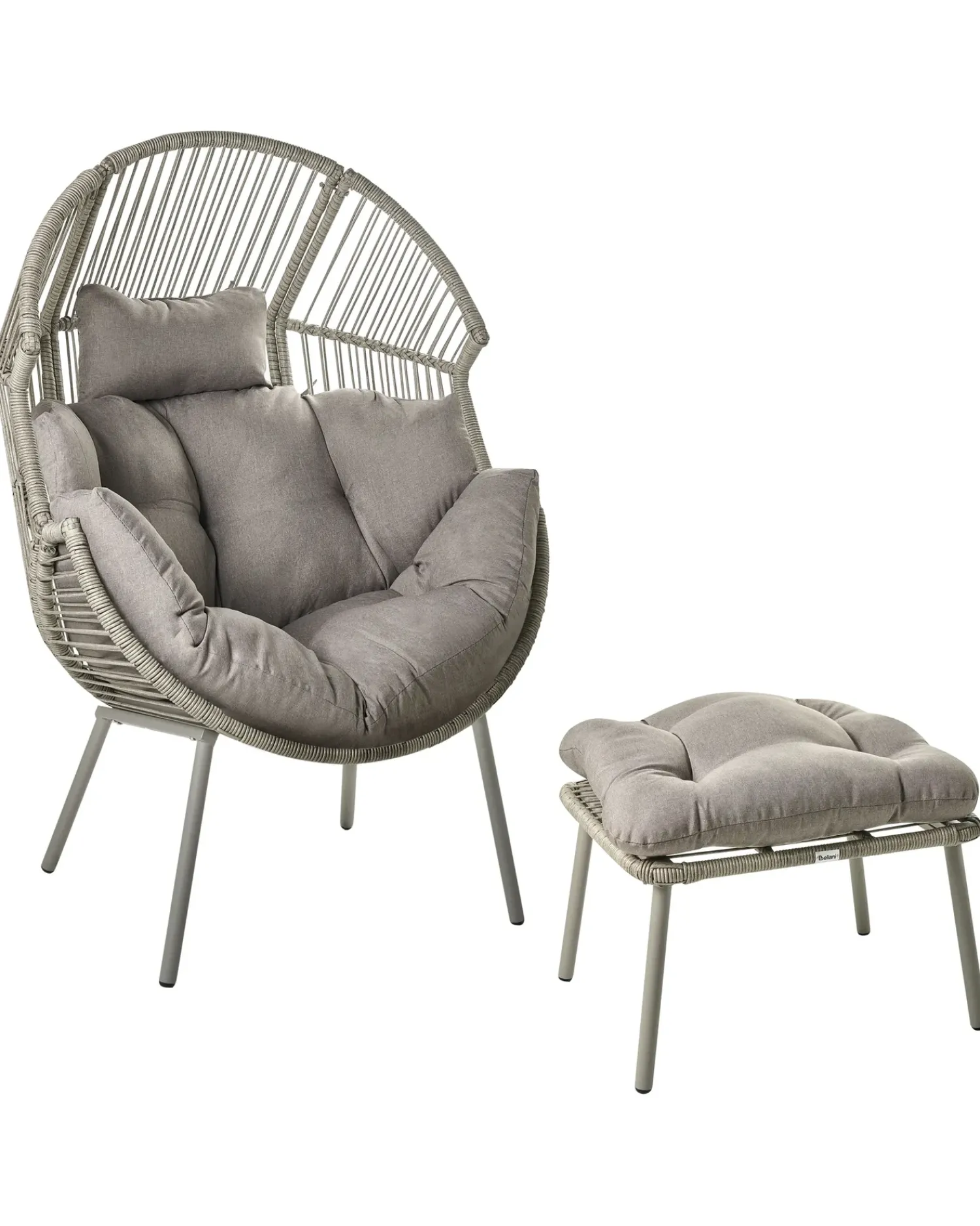Online Beliani Sedia da giardino MURANO Rattan sintetico (PE) Grigio