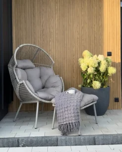 Online Beliani Sedia da giardino MURANO Rattan sintetico (PE) Grigio