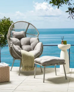 Online Beliani Sedia da giardino MURANO Rattan sintetico (PE) Grigio
