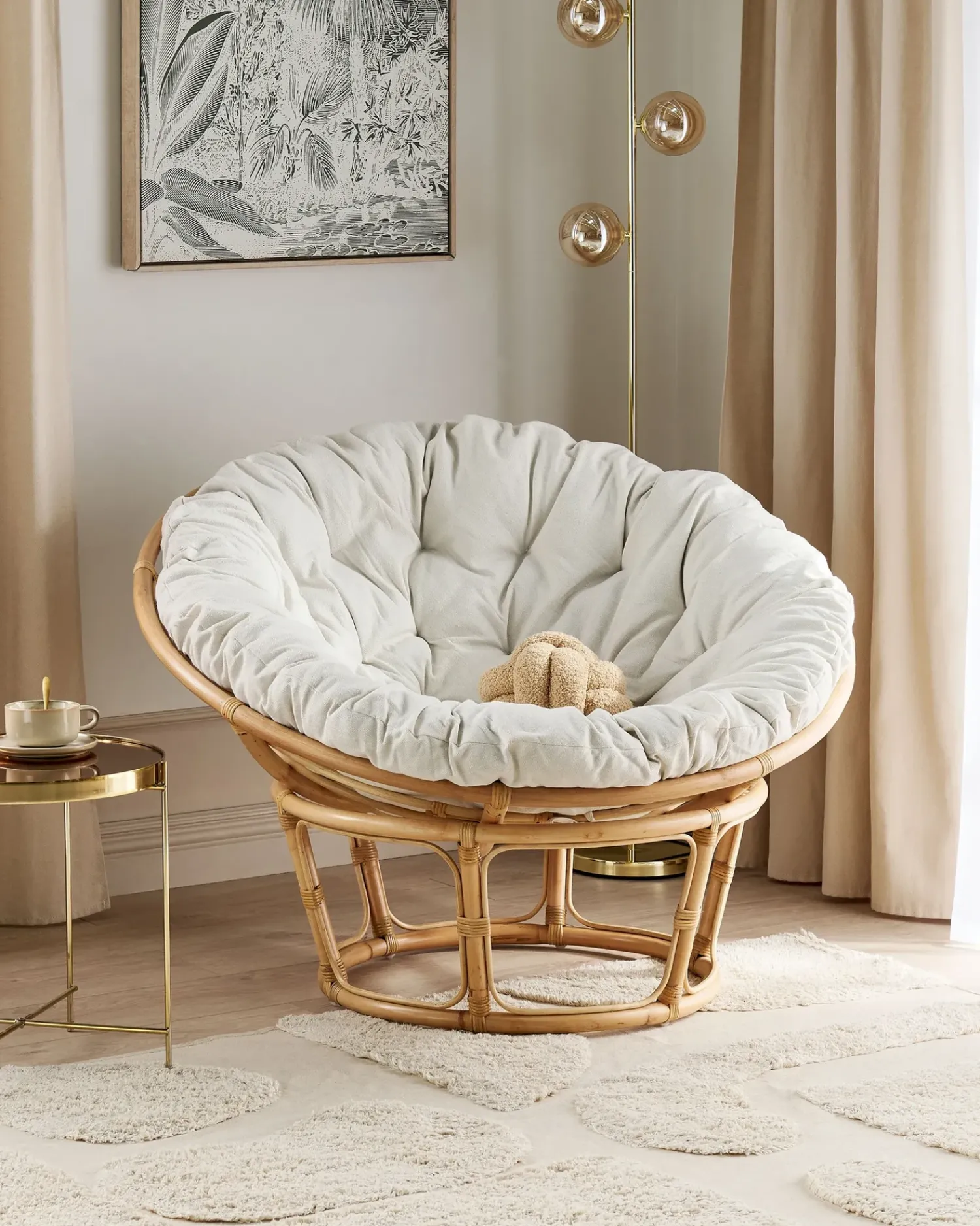 Beliani SALVO Rattan Naturale Beige Naturale
