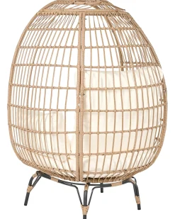 Hot Beliani Sedia da giardino VEROLI Rattan sintetico (PE) Beige Beige Beige Naturale Nero
