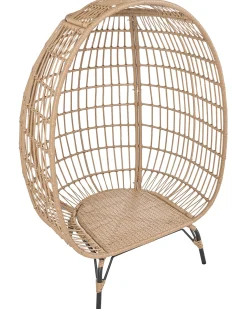 Hot Beliani Sedia da giardino VEROLI Rattan sintetico (PE) Beige Beige Beige Naturale Nero