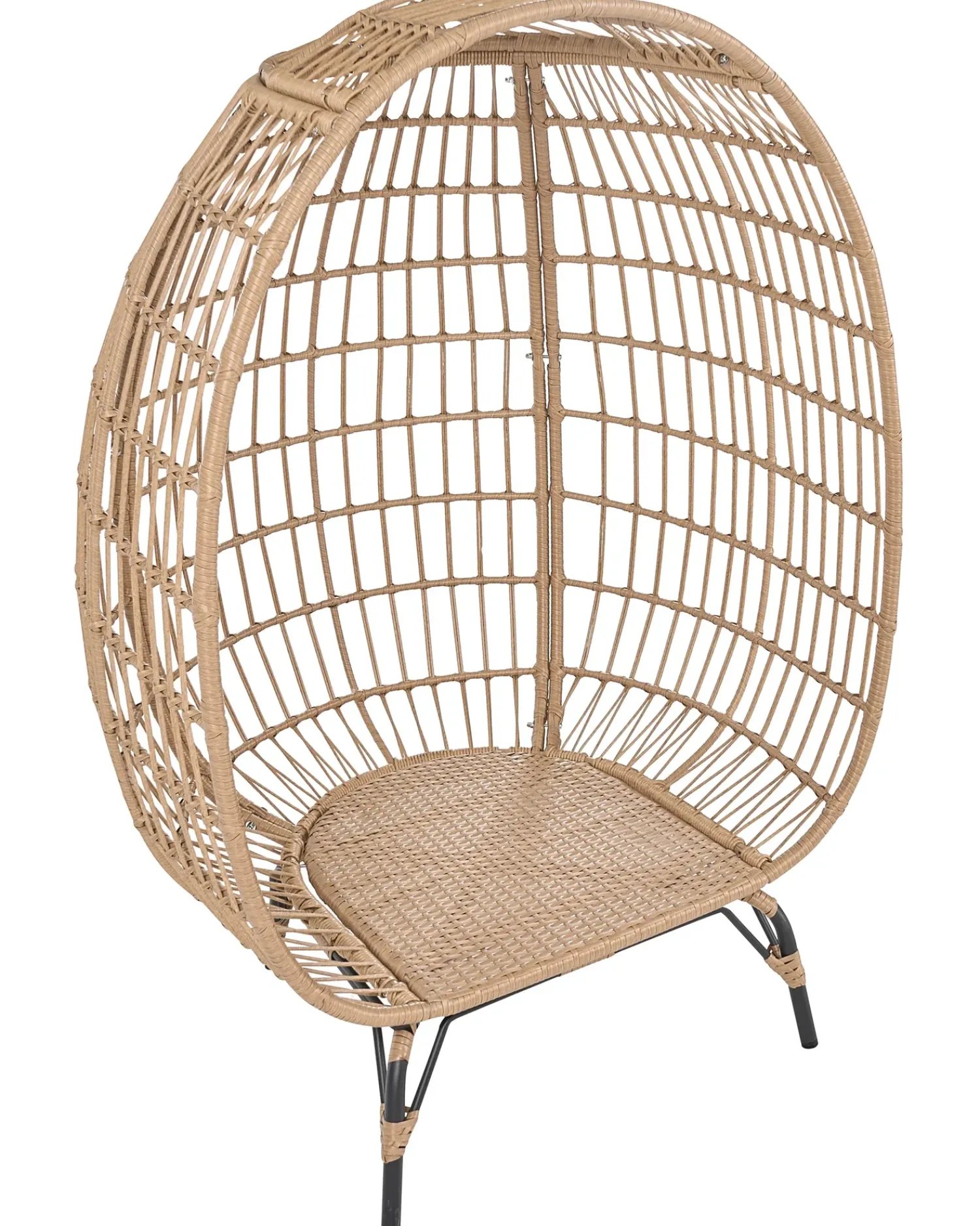 Hot Beliani Sedia da giardino VEROLI Rattan sintetico (PE) Beige Beige Beige Naturale Nero
