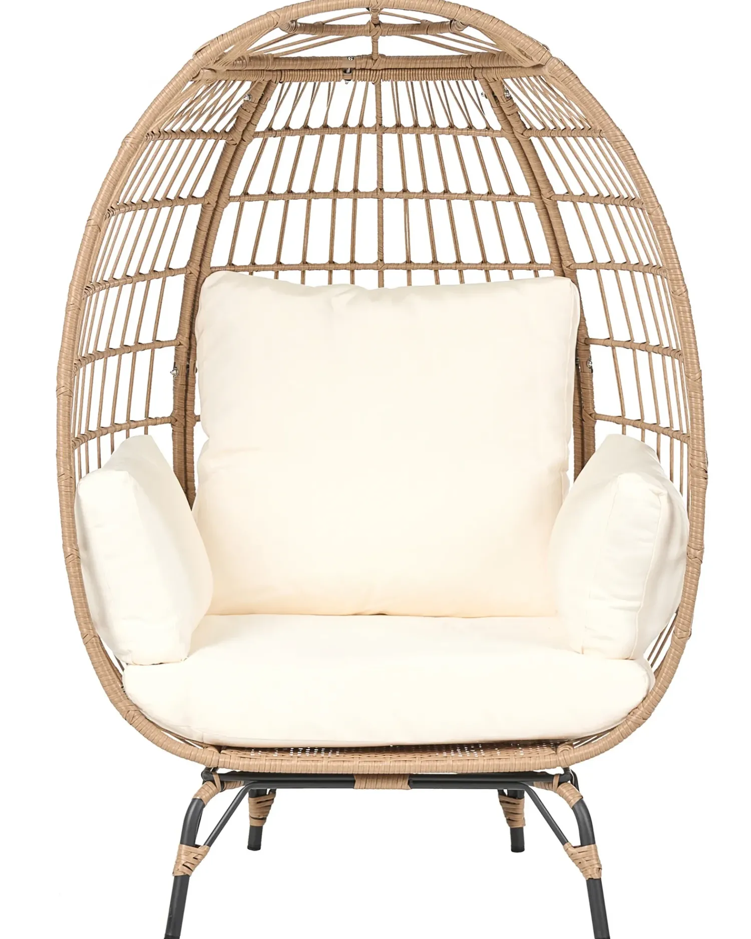 Hot Beliani Sedia da giardino VEROLI Rattan sintetico (PE) Beige Beige Beige Naturale Nero