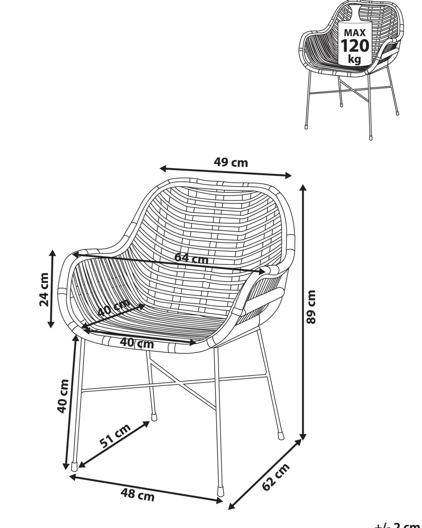 Sedia da pranzo CANORA Rattan Naturale