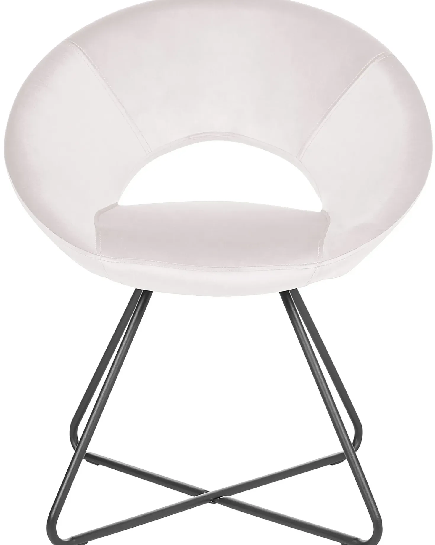 Sedia da pranzo RACHEL Velluto Bianco sporco