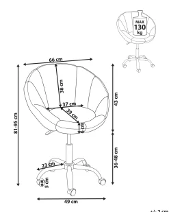 Sedia da scrivania ANNABELLE Bouclé Beige