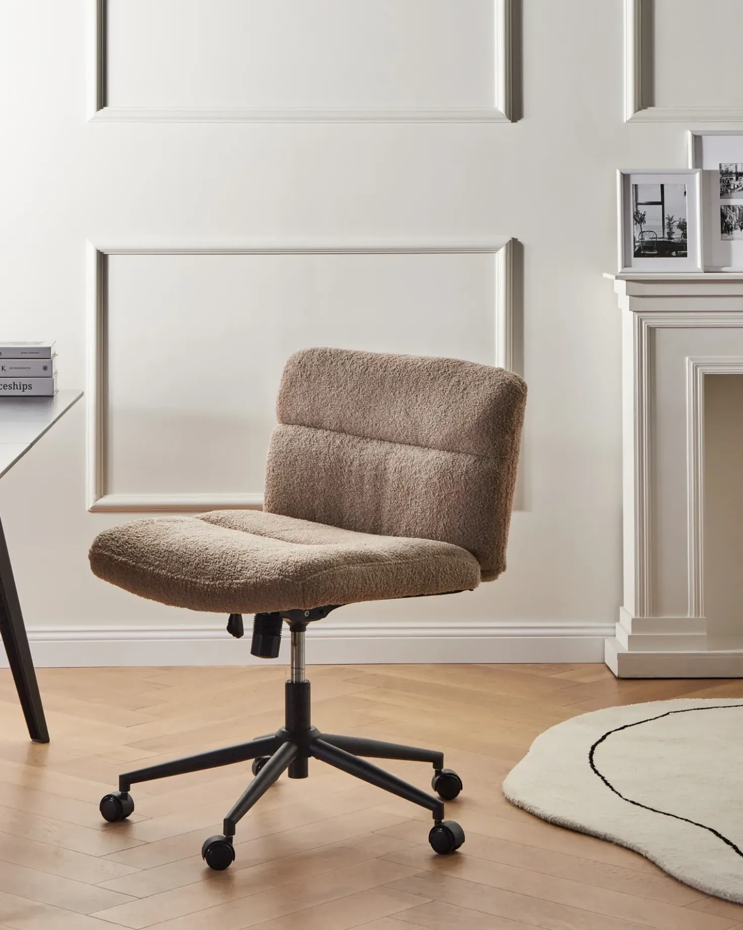 Sedia da scrivania CATLIN Bouclé Beige
