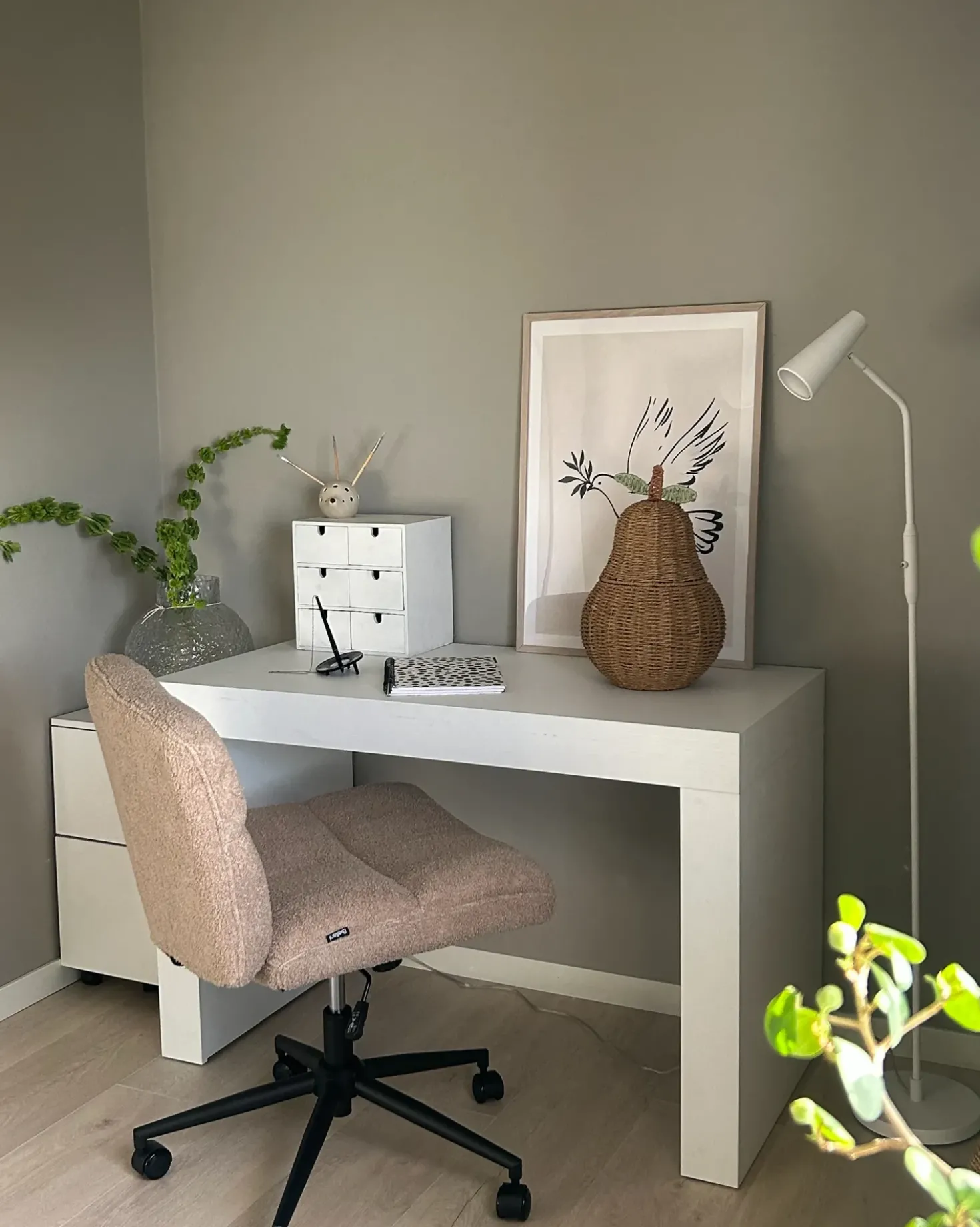 Sedia da scrivania CATLIN Bouclé Beige