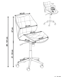Sedia da scrivania LOMPOC Lino sintetico Grigio