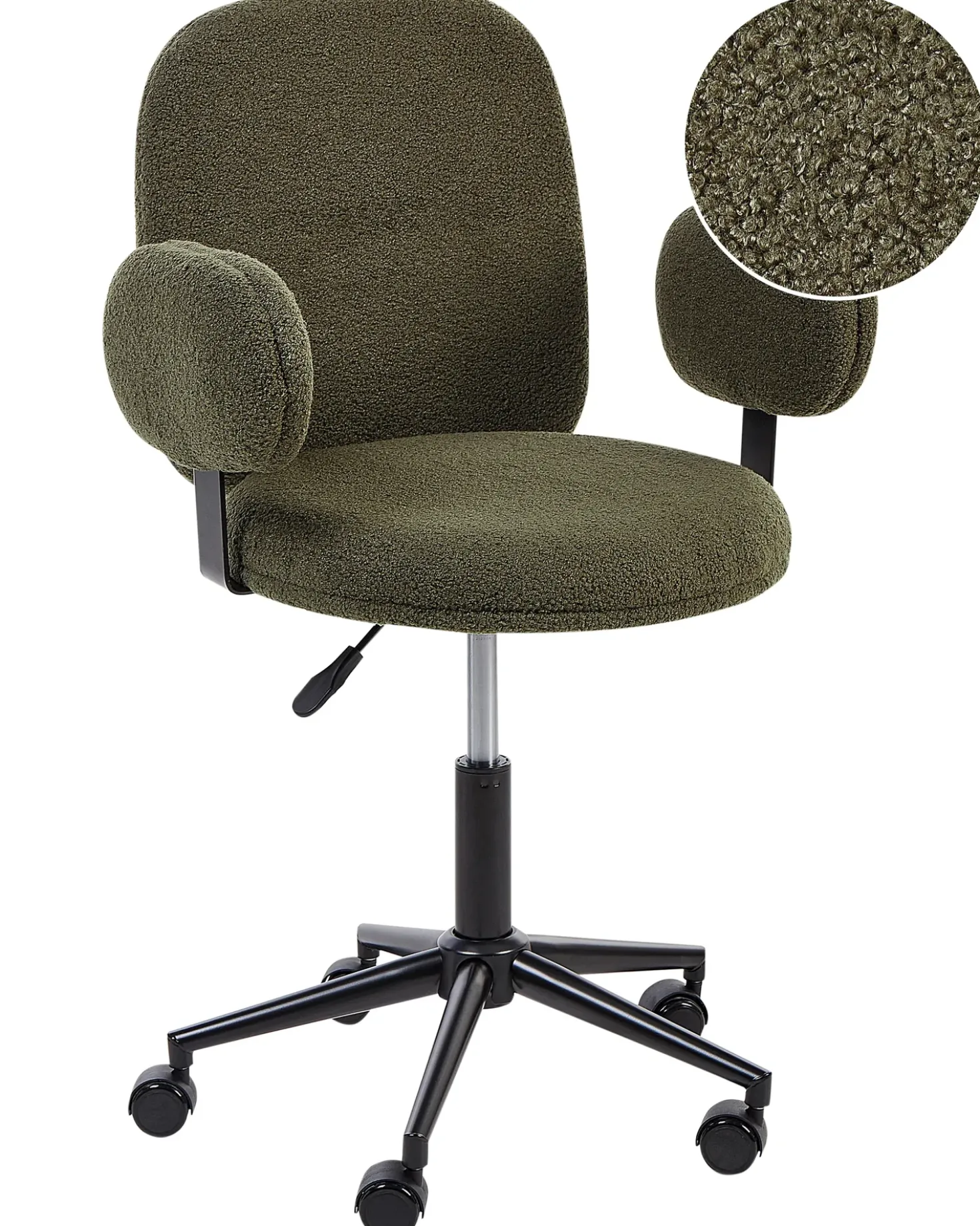 Sedia da scrivania MORAGA Bouclé Verde scuro