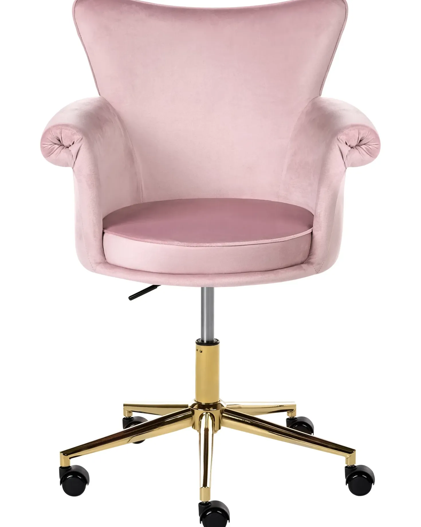Sedia da scrivania VELENCIA Velluto Rosa pastello