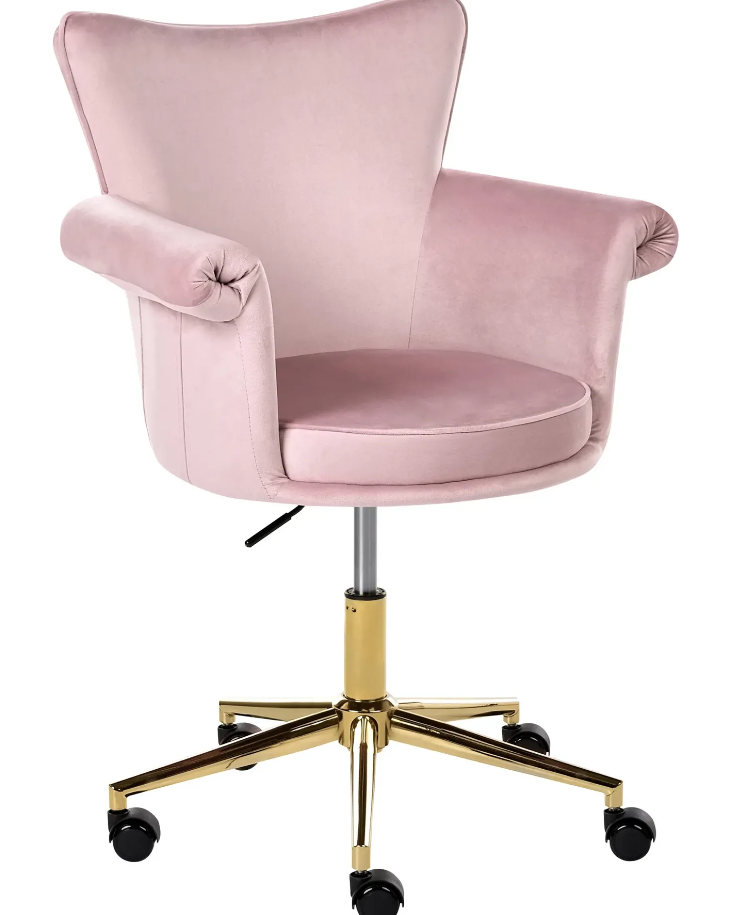 Sedia da scrivania VELENCIA Velluto Rosa pastello