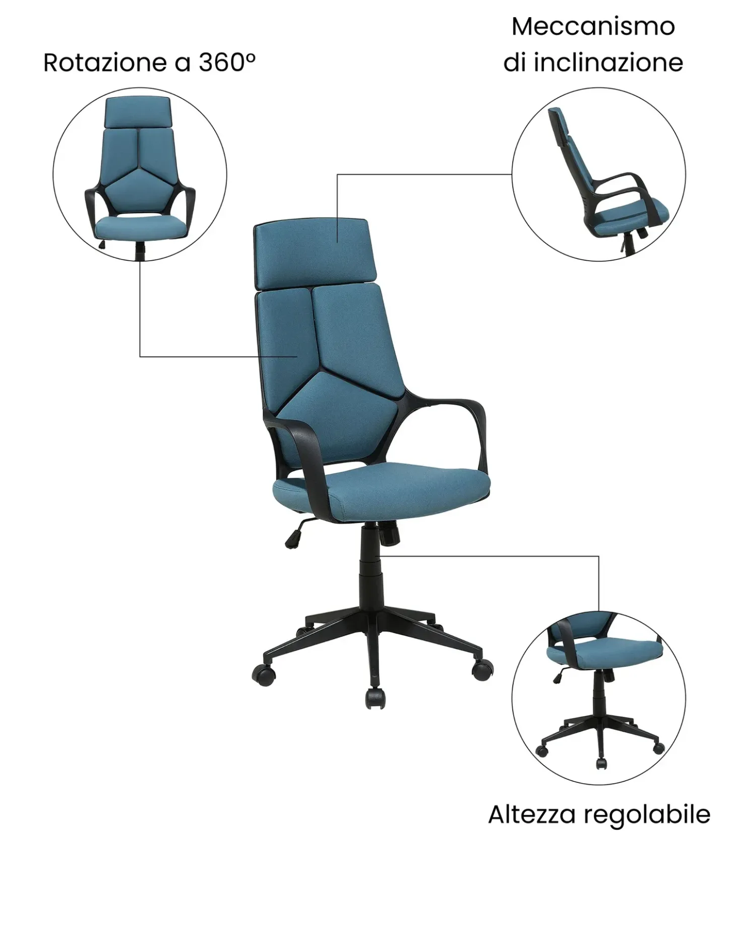 Sedia da ufficio DELIGHT Blu scuro