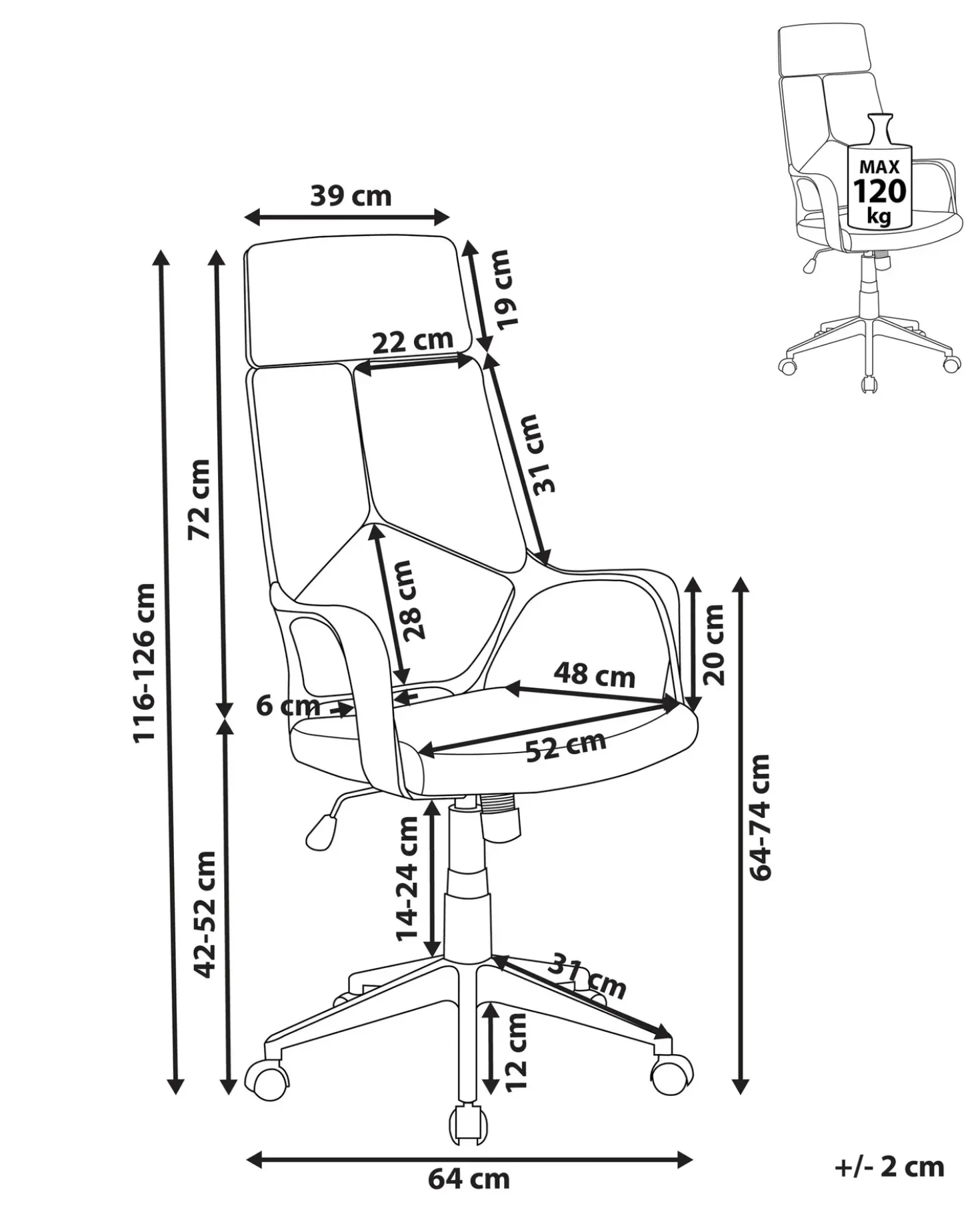 Sedia da ufficio DELIGHT Blu scuro