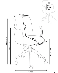 Sedia da ufficio DRYDEN Bouclé Bianco sporco