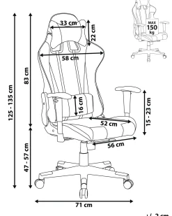 Sedia da ufficio GAMER Pelle sintetica Blu scuro