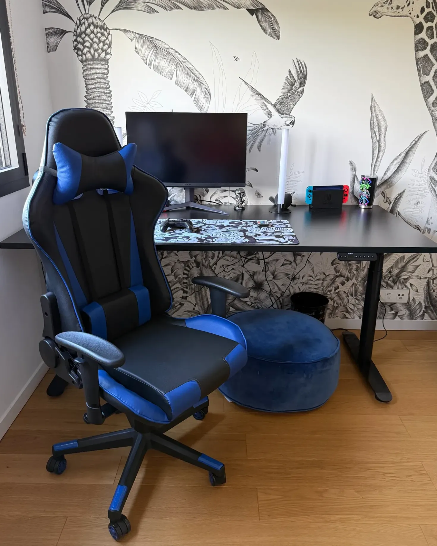 Sedia da ufficio GAMER Pelle sintetica Blu scuro