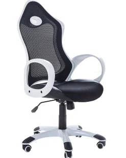 Discount Beliani Sedia da ufficio iCHAIR Nero/Bianco Bianco Nero