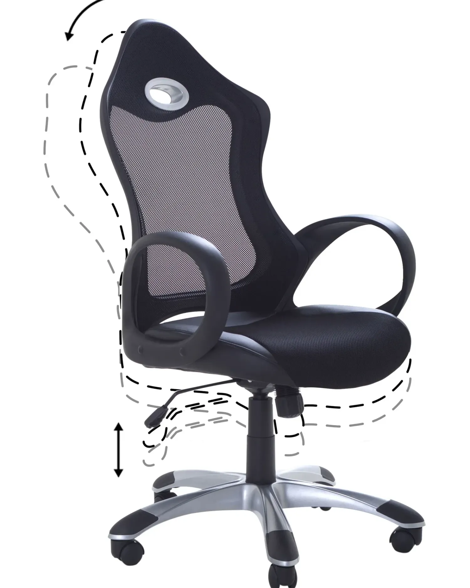 Discount Beliani Sedia da ufficio iCHAIR Nero/Bianco Bianco Nero
