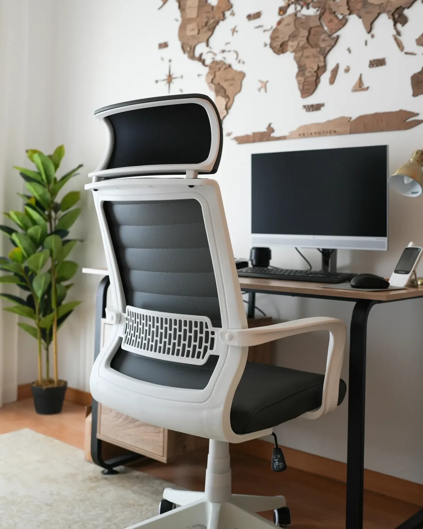 Sedia da ufficio LEADER Pelle sintetica Grigio