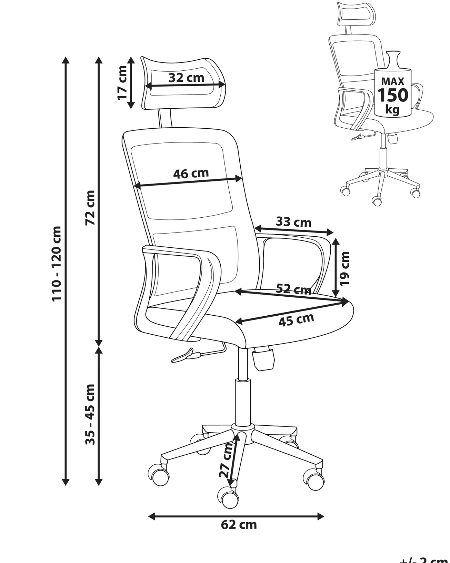 Sedia da ufficio MONARCH Corallo
