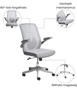 Sale Beliani Sedia da ufficio OVERLORD Grigio Grigio Nero