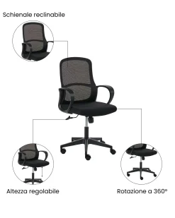 Sedia da ufficio SENTA Nero