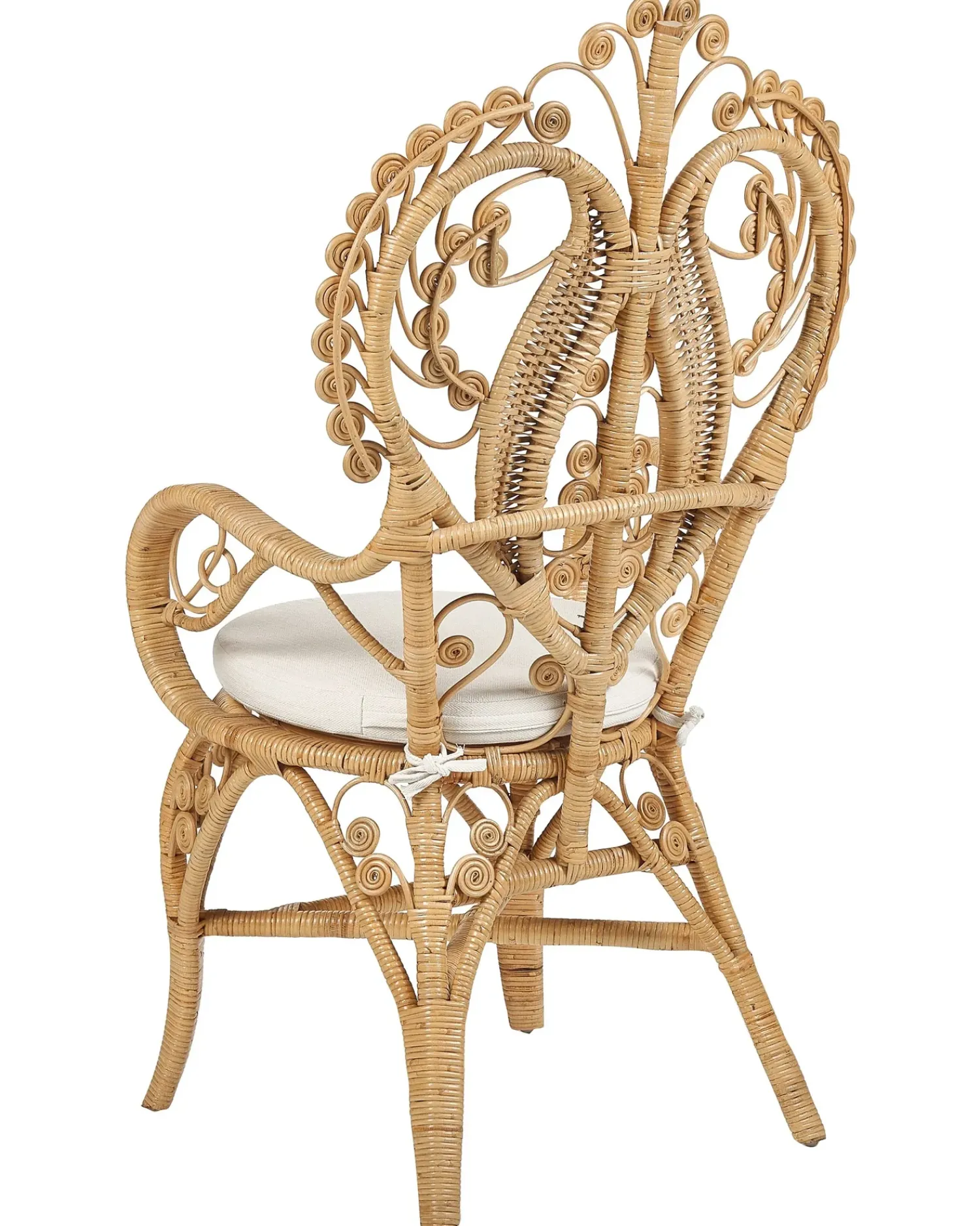 New Beliani Sedia Peacock CARRARA Rattan Naturale Beige Naturale