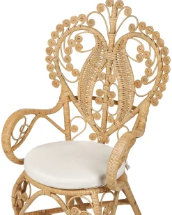 New Beliani Sedia Peacock CARRARA Rattan Naturale Beige Naturale