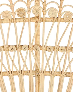 New Beliani Sedia Peacock EMMANUELLE Rattan Naturale Beige Marrone