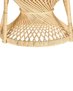 New Beliani Sedia Peacock EMMANUELLE Rattan Naturale Beige Marrone