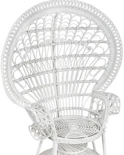 Hot Beliani Sedia Peacock EMMANUELLE Rattan Bianco