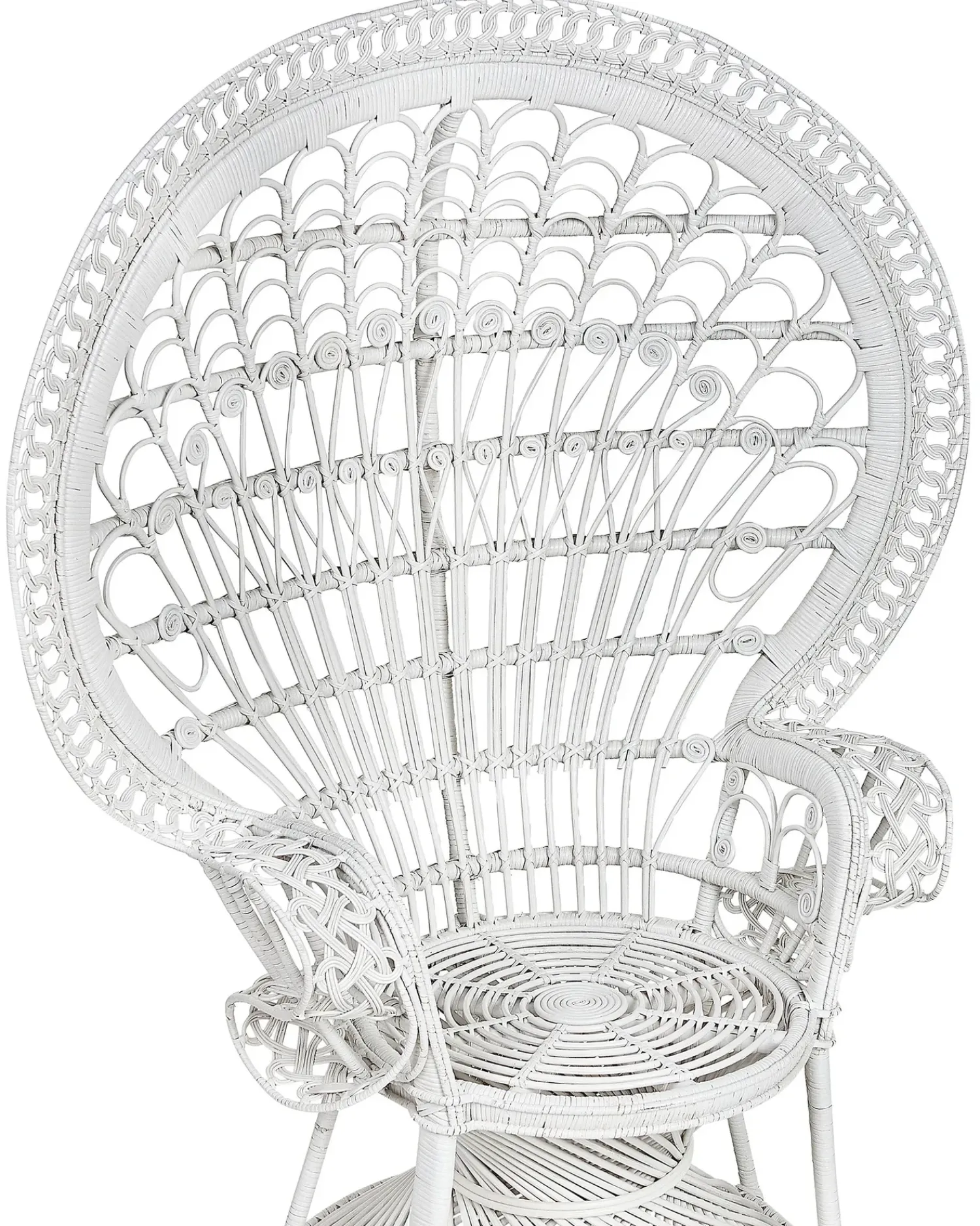 Hot Beliani Sedia Peacock EMMANUELLE Rattan Bianco