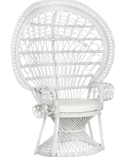 Hot Beliani Sedia Peacock EMMANUELLE Rattan Bianco