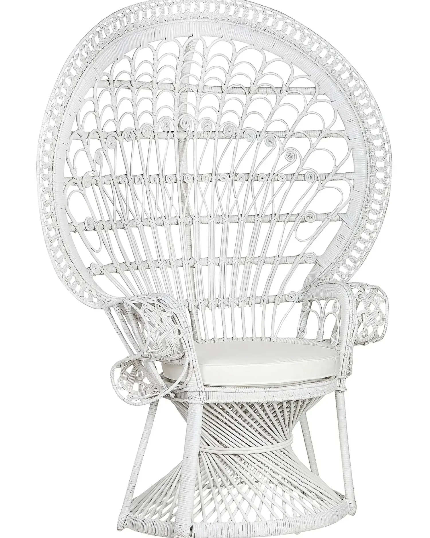 Hot Beliani Sedia Peacock EMMANUELLE Rattan Bianco