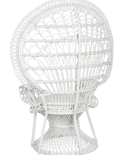Hot Beliani Sedia Peacock EMMANUELLE Rattan Bianco