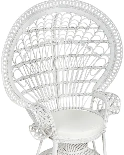 Hot Beliani Sedia Peacock EMMANUELLE Rattan Bianco