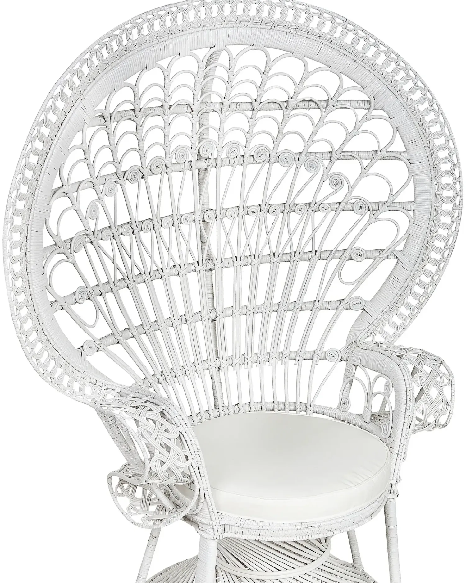 Hot Beliani Sedia Peacock EMMANUELLE Rattan Bianco