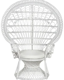 Hot Beliani Sedia Peacock EMMANUELLE Rattan Bianco