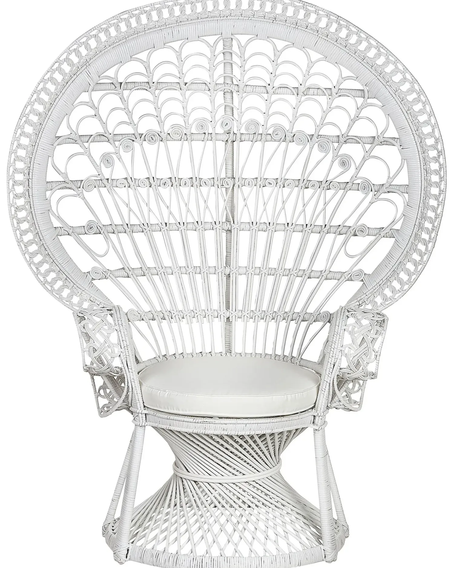 Hot Beliani Sedia Peacock EMMANUELLE Rattan Bianco
